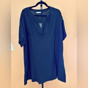 Black Lightweight Blouse/Beach Coverup Size 2X NWT